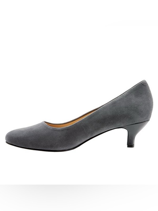 Trotters Shoes - Trotters Kiera Grey Suede Patent Comfort Career Wear Kitten Heel Pumps 8